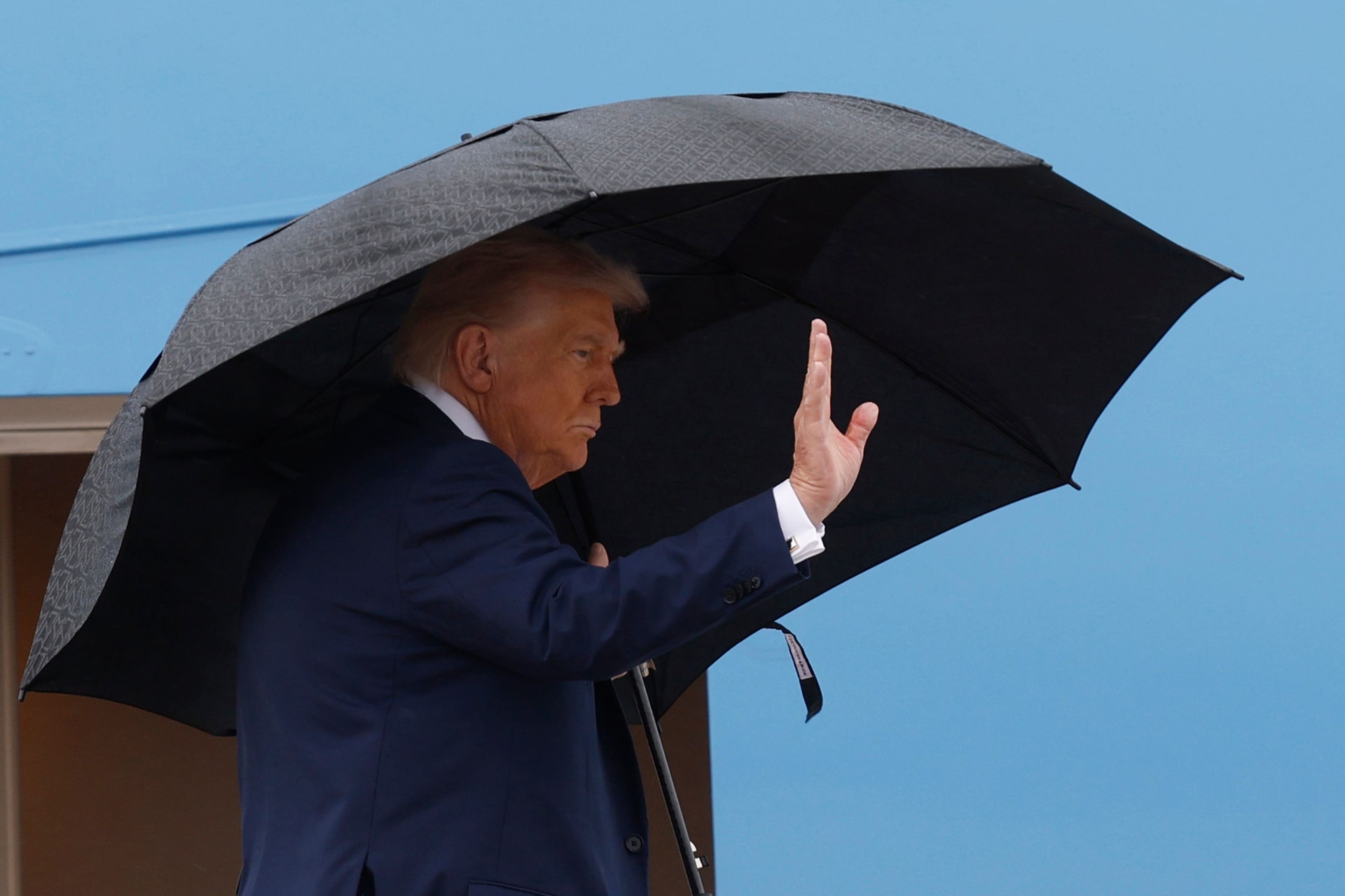 Mr Trump is arriving in the Middle East as the ceasefire takes hold (AP).
