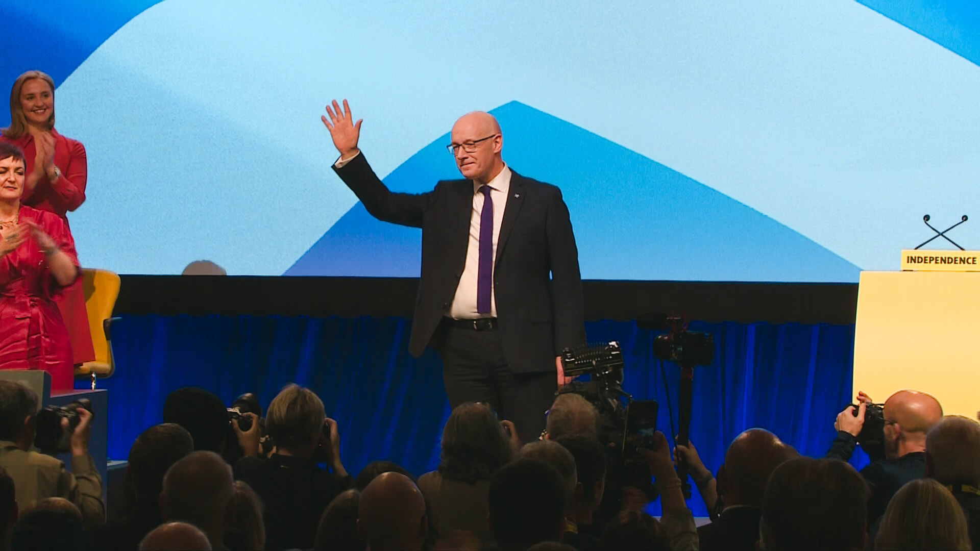 John Swinney spoke on the final day of the SNP conference in Aberdeen on Monday.