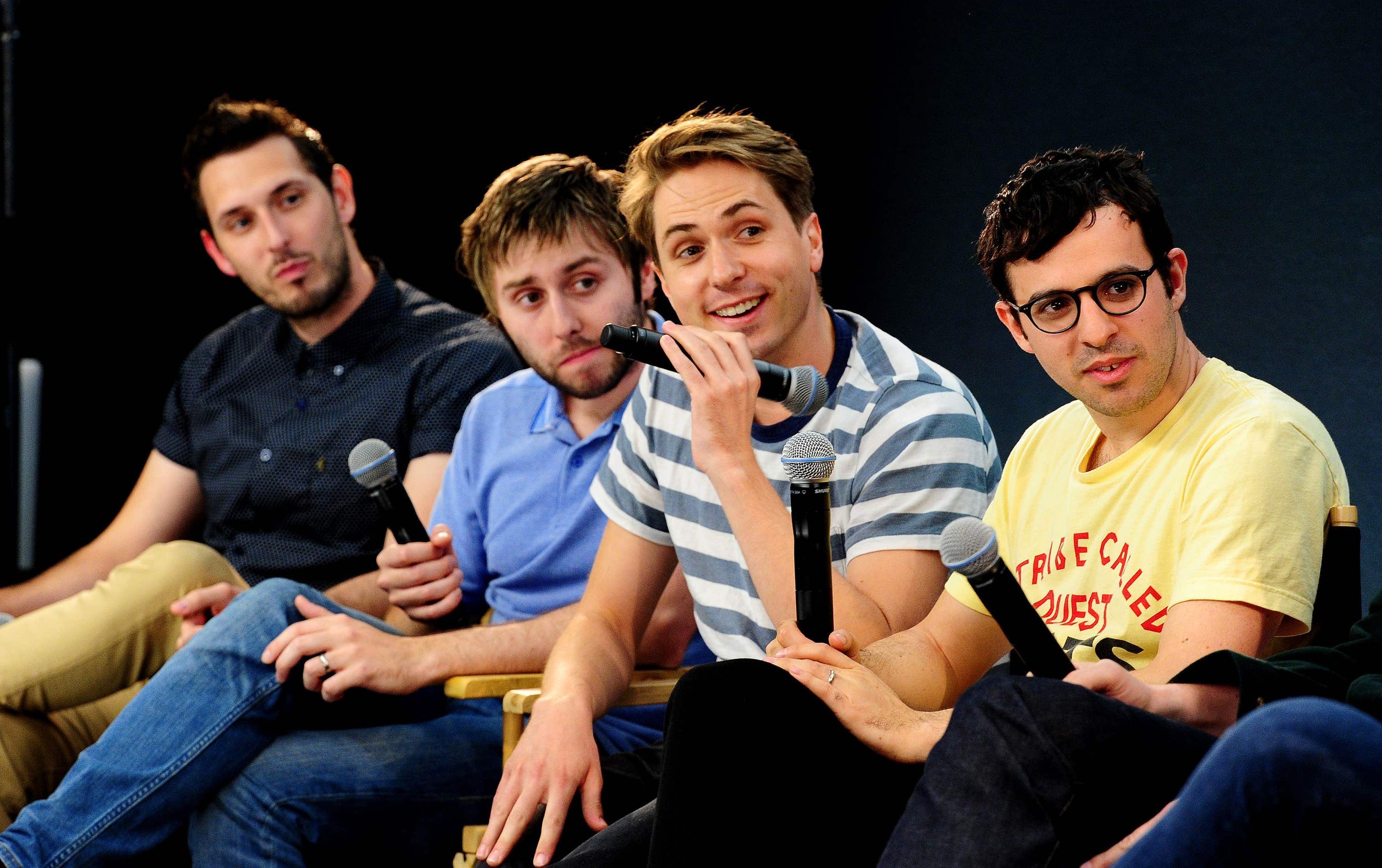 Actors Blake Harrison, James Buckley, Joe Thomas and Simon Bird (Ian West/PA).
