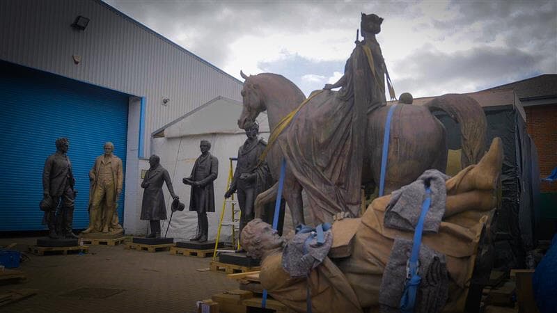 First look at £20m restoration of George Square statues