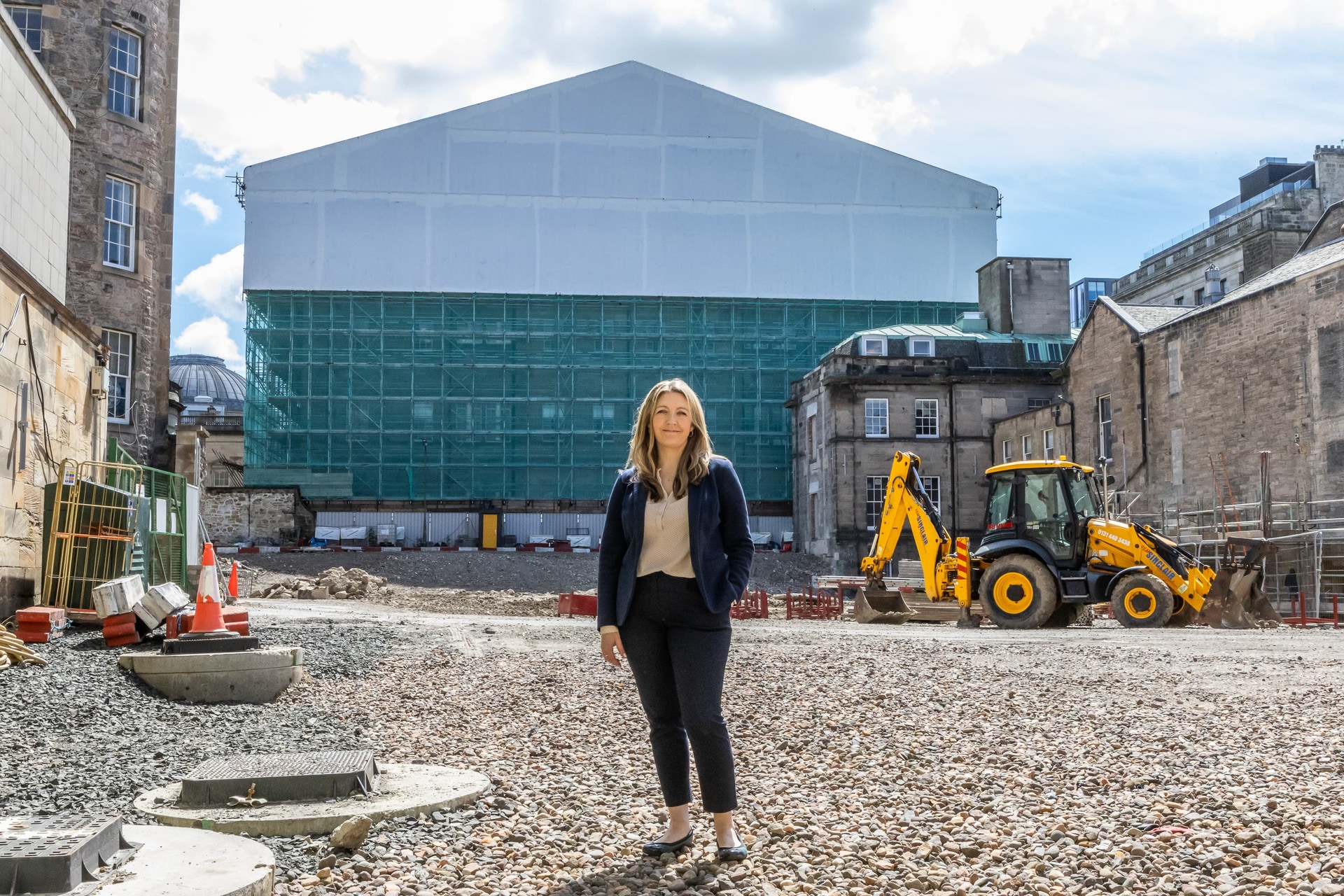 Jo Buckley, chief executive of the Dunard Centre, visiting the construction site