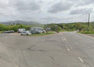 Road closed in both directions after one-vehicle crash