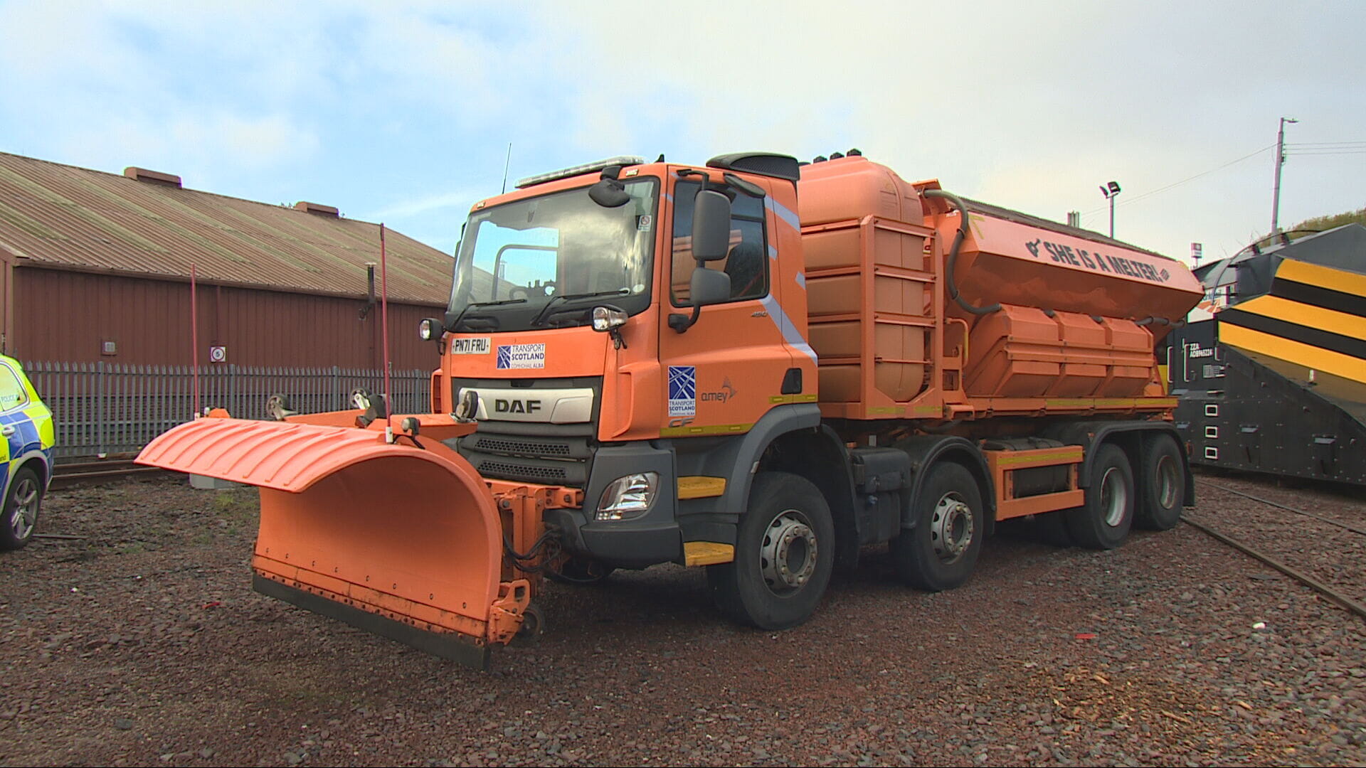The Unimog is used to clear fallen trees and other debris.