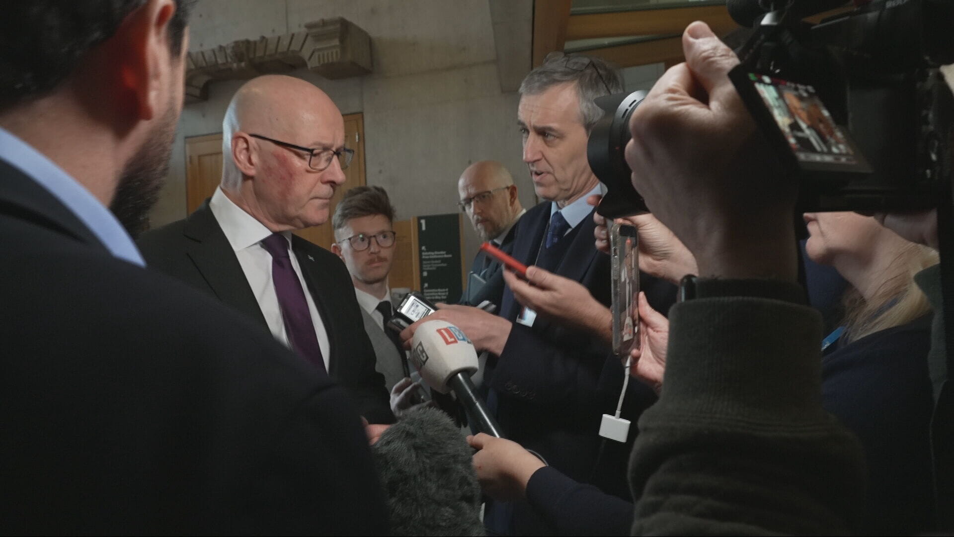 John Swinney spoke to the media at Holyrood on Thursday.