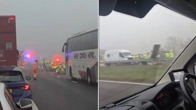 ‘Multi-vehicle’ crash closes multiple M90 roads at rush hour
