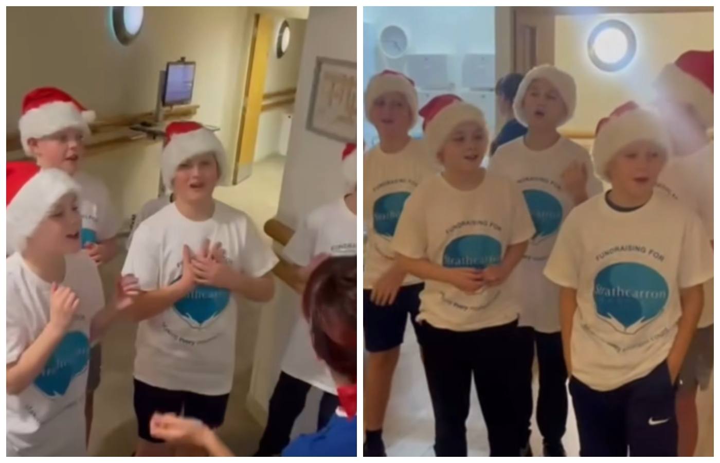 Denny singing superstars go Christmas carolling at Strathcarron Hospice