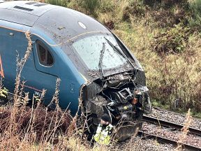 Glasgow to London train derails after ‘hitting landslide at 80mph’