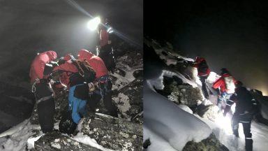 Two hillwalkers rescued after becoming stranded in snowy conditions on Forcan Ridge