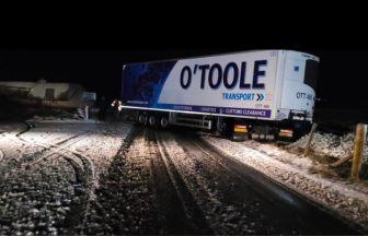 Lorry jackknifes on A9 as wintry weather grips Scotland 