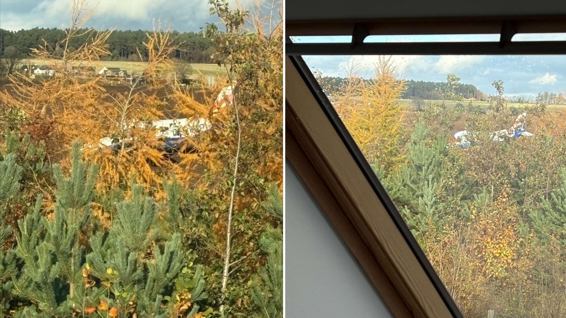 Images from the scene showed a small white aircraft having crashed into a muddy field.