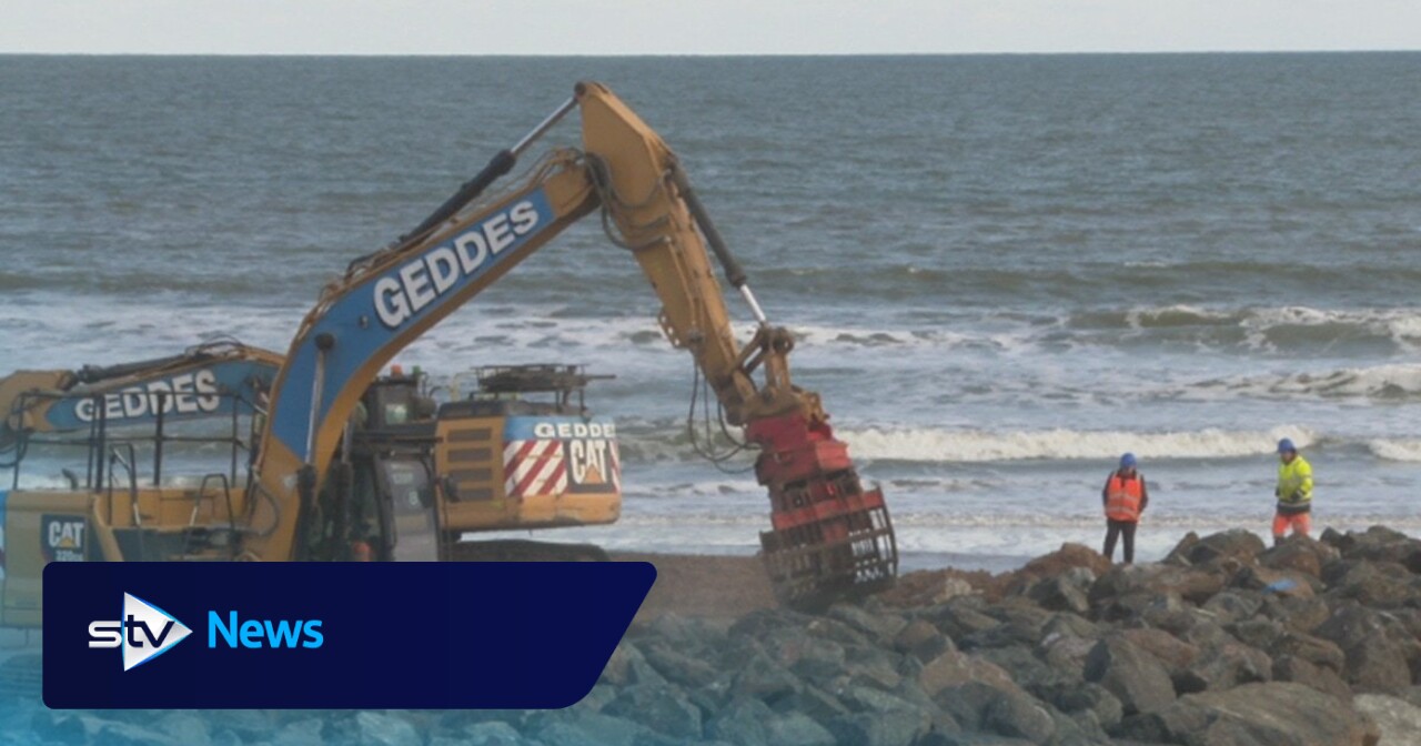 The 100-metre beach rock barrier aiming to protect town's eroding coastline