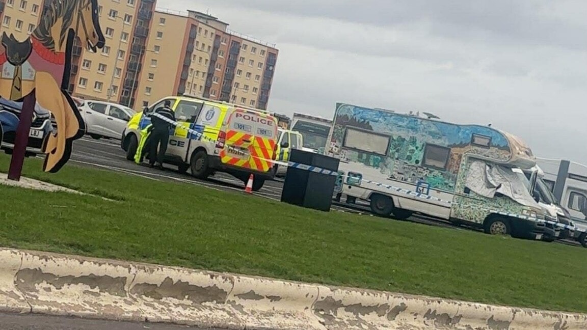 An area around the campervan was cordoned off.