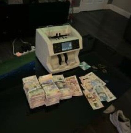 Ronald Russell was found with a cash counting machine and money