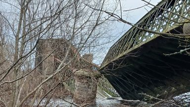 Historic viaduct closed after partial collapse into fast-flowing Moray river