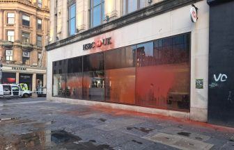 HSBC in Glasgow sealed off after red paint thrown at bank building