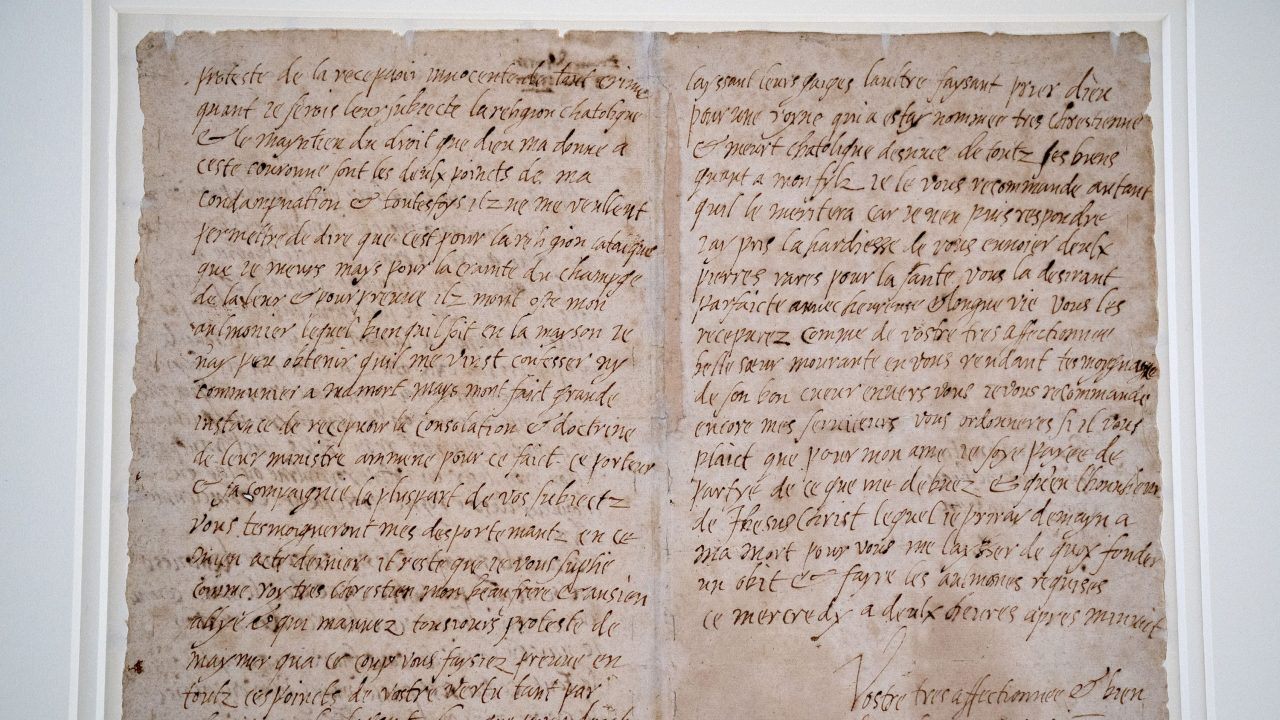 Mary Queen of Scots’ last letter to go on show for first time in nearly a decade