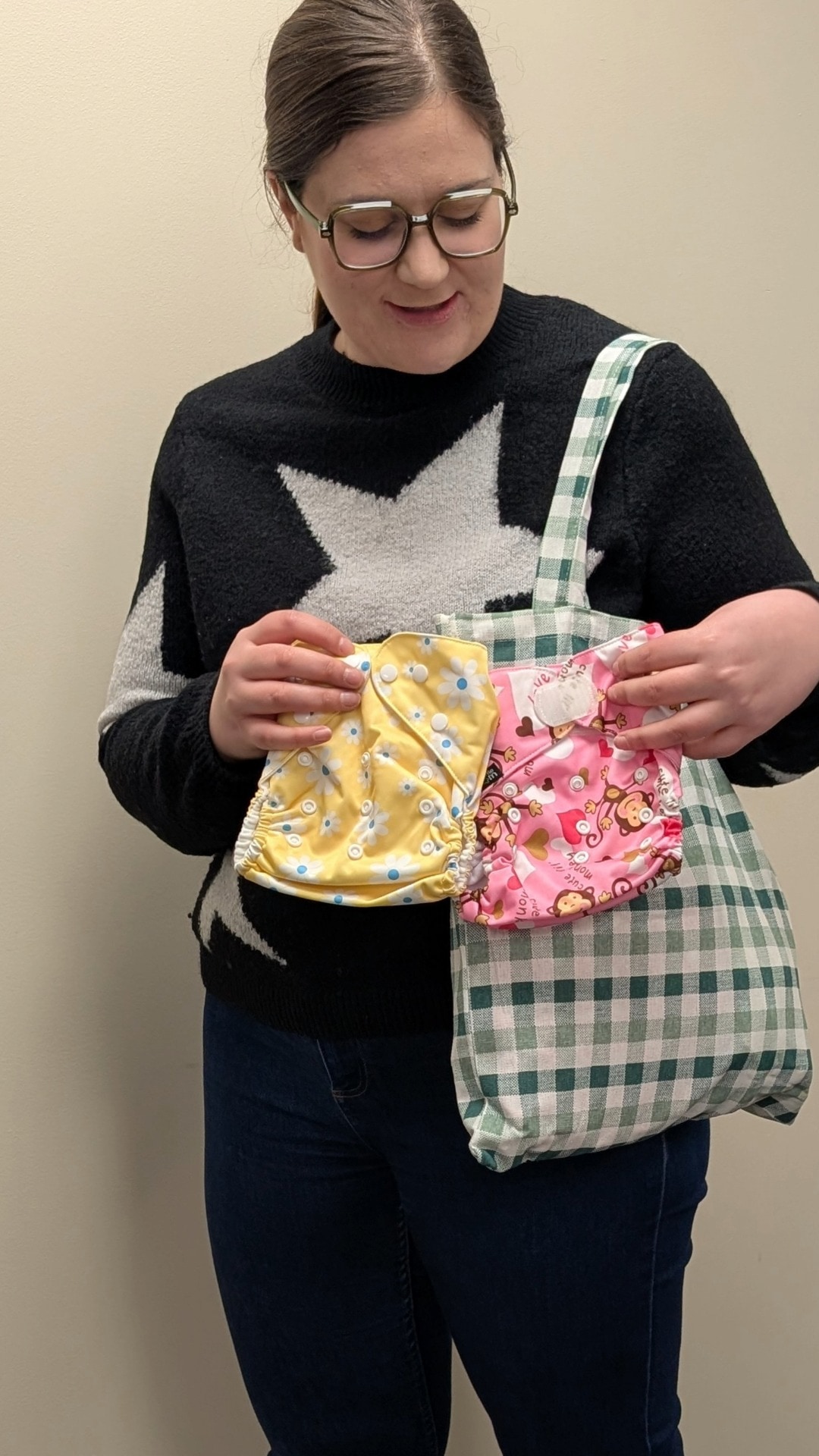 Nicole Bate project leader for EcoBumz displays one of the reusable nappy kits that will be part of a new hire scheme.