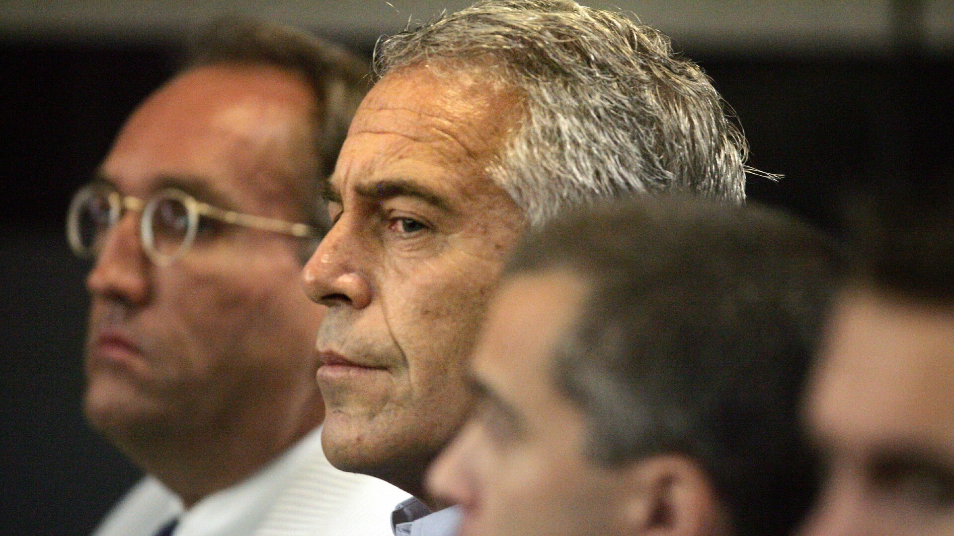 Jeffrey Epstein, centre, appearing in court in West Palm Beach, Florida, in July 2008.