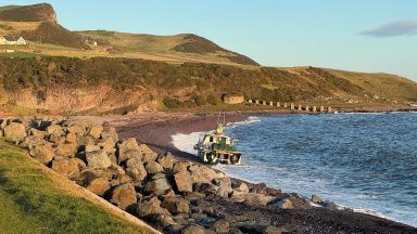 Major search launched after boat runs ashore on Aberdeenshire beach with no one on board