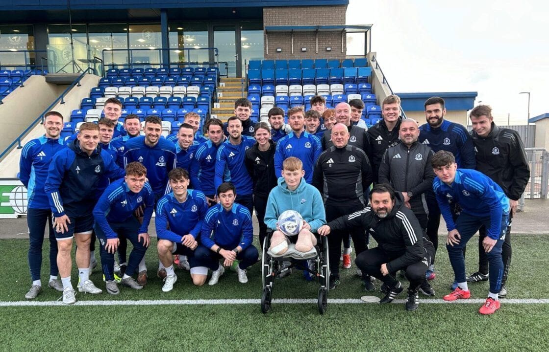 Adam Golebiewski, who lost both of his legs in a car crash in Aberdeenshire, was invited to watch local side Cove Rangers train.