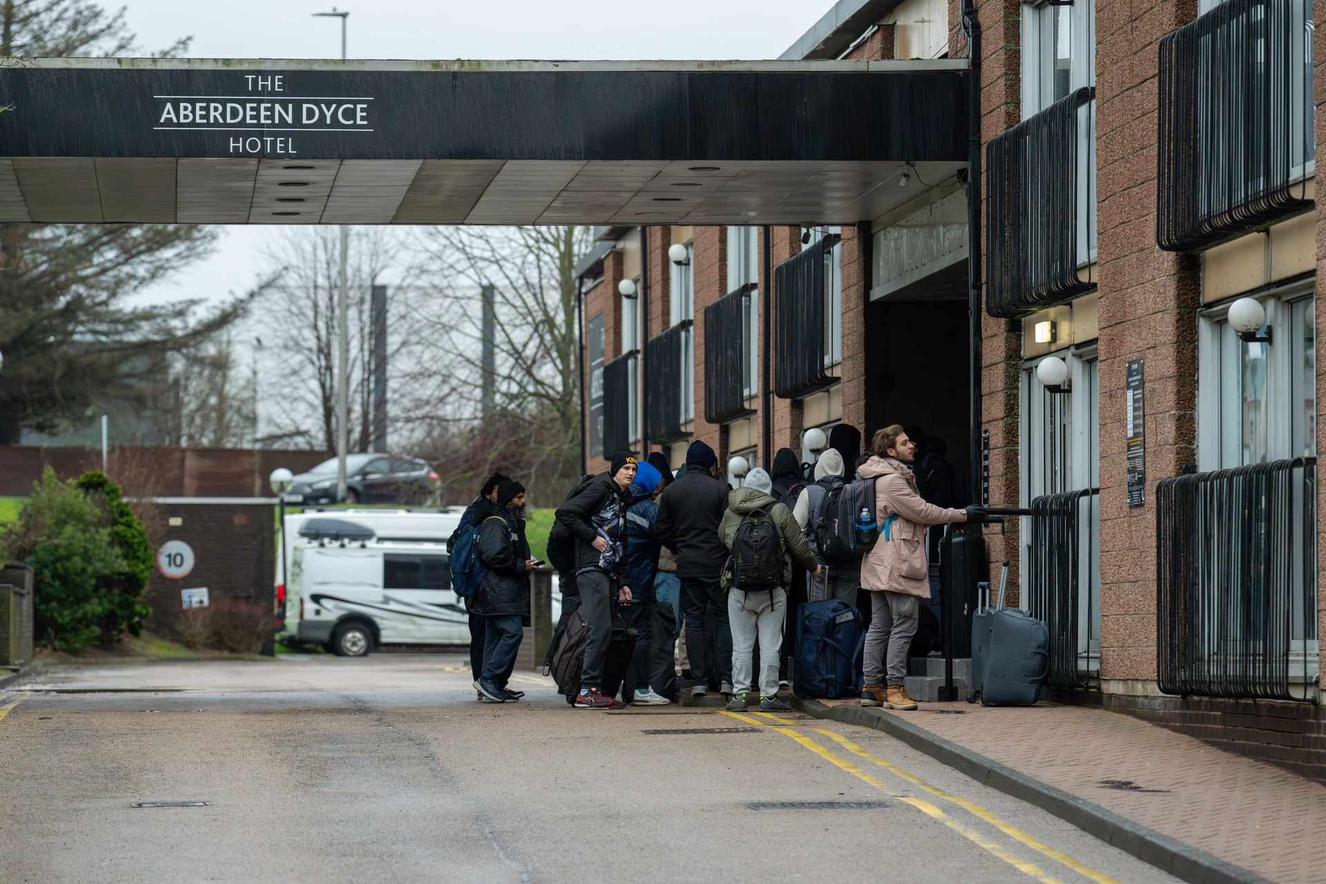The crew was processed at a reserve army base in Inverness before being transported to hotels in Elgin and Aberdeen.