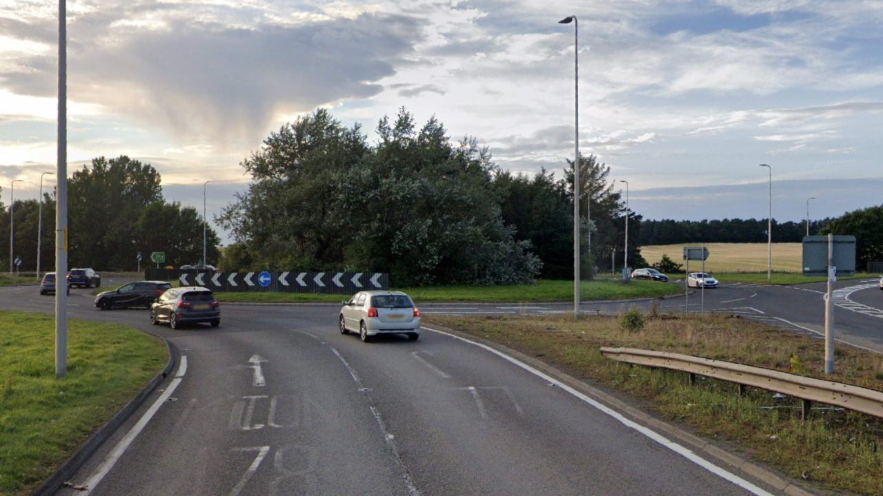 Road near Prestwick Airport closed after crash as drivers warned of debris