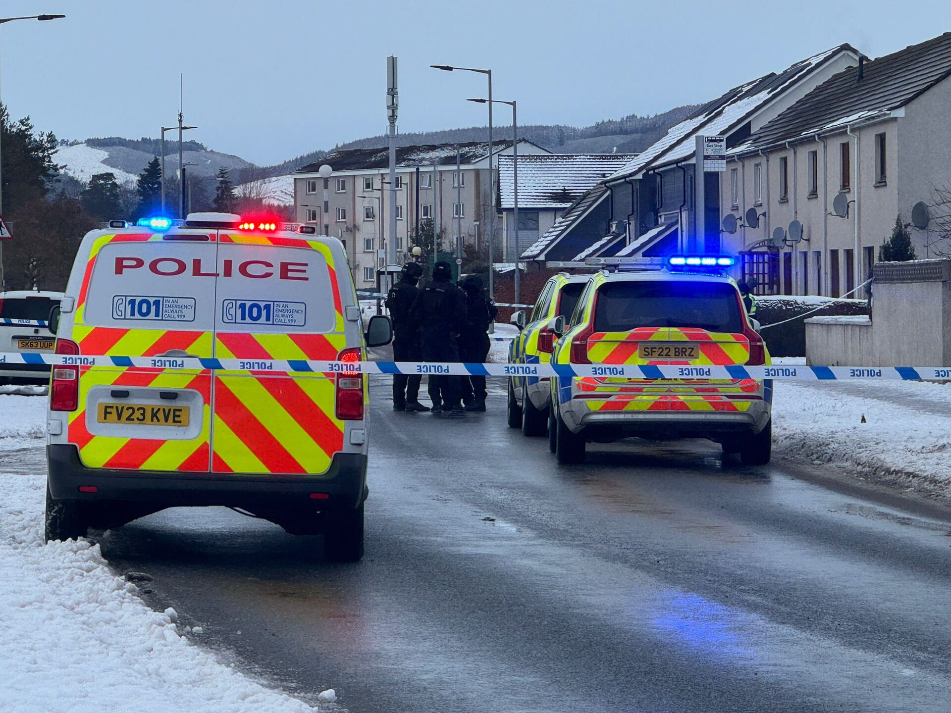 Three men have been taken to hospital after the incident.