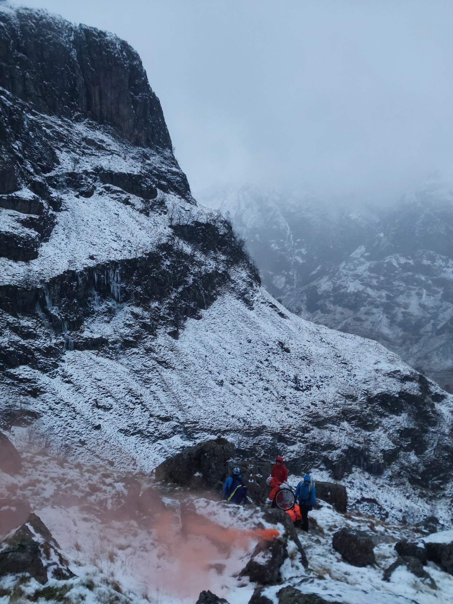 The Glencoe Mountain Rescue Team were called in by Police Scotland to help the man who had been hit in the back on January 6.