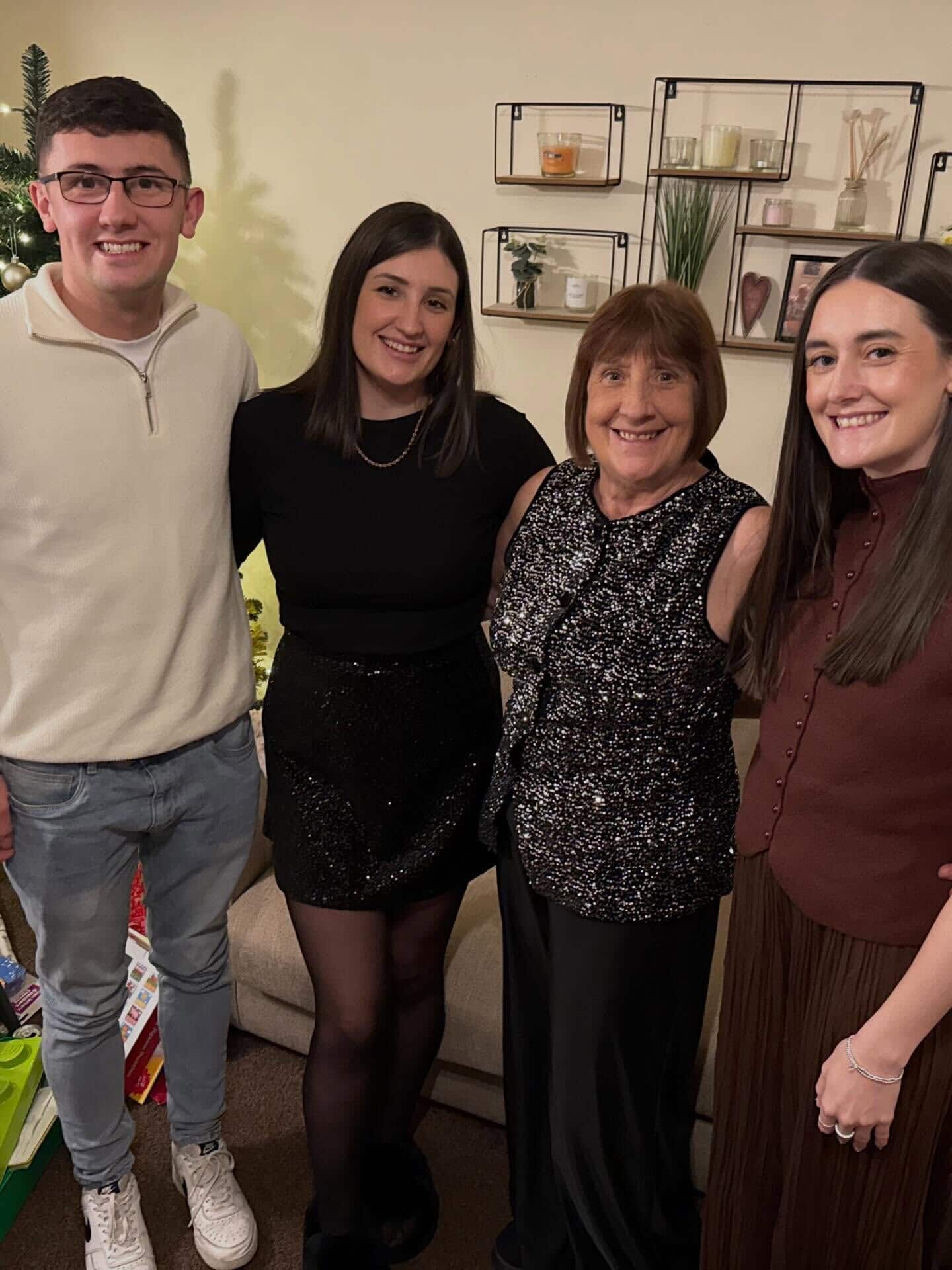 Kirsty with family members at Christmas