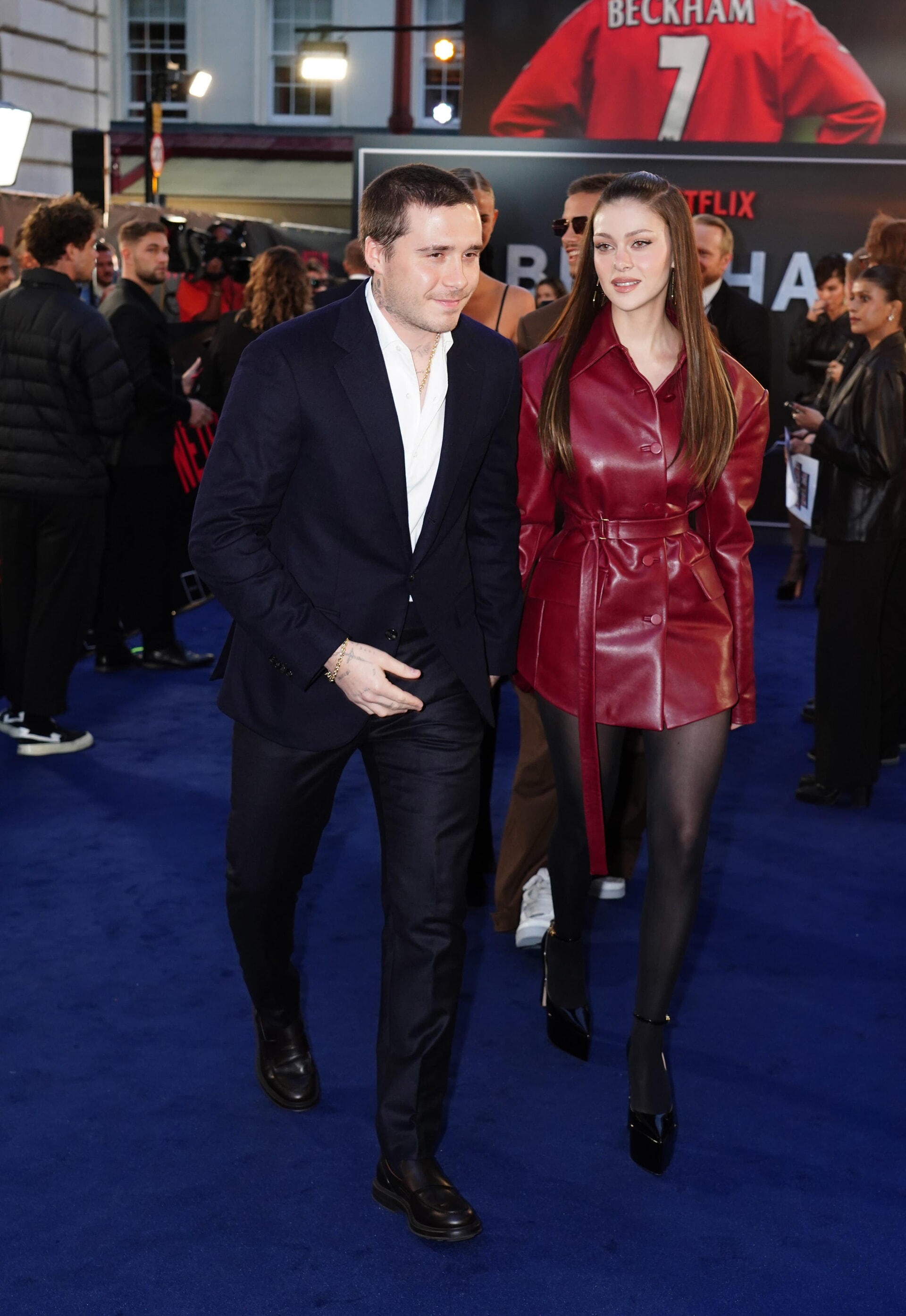 Brooklyn Peltz Beckham and his wife Nicola attended the 2023 premiere of Netflix’s documentary series Beckham at the Curzon Mayfair in London.
