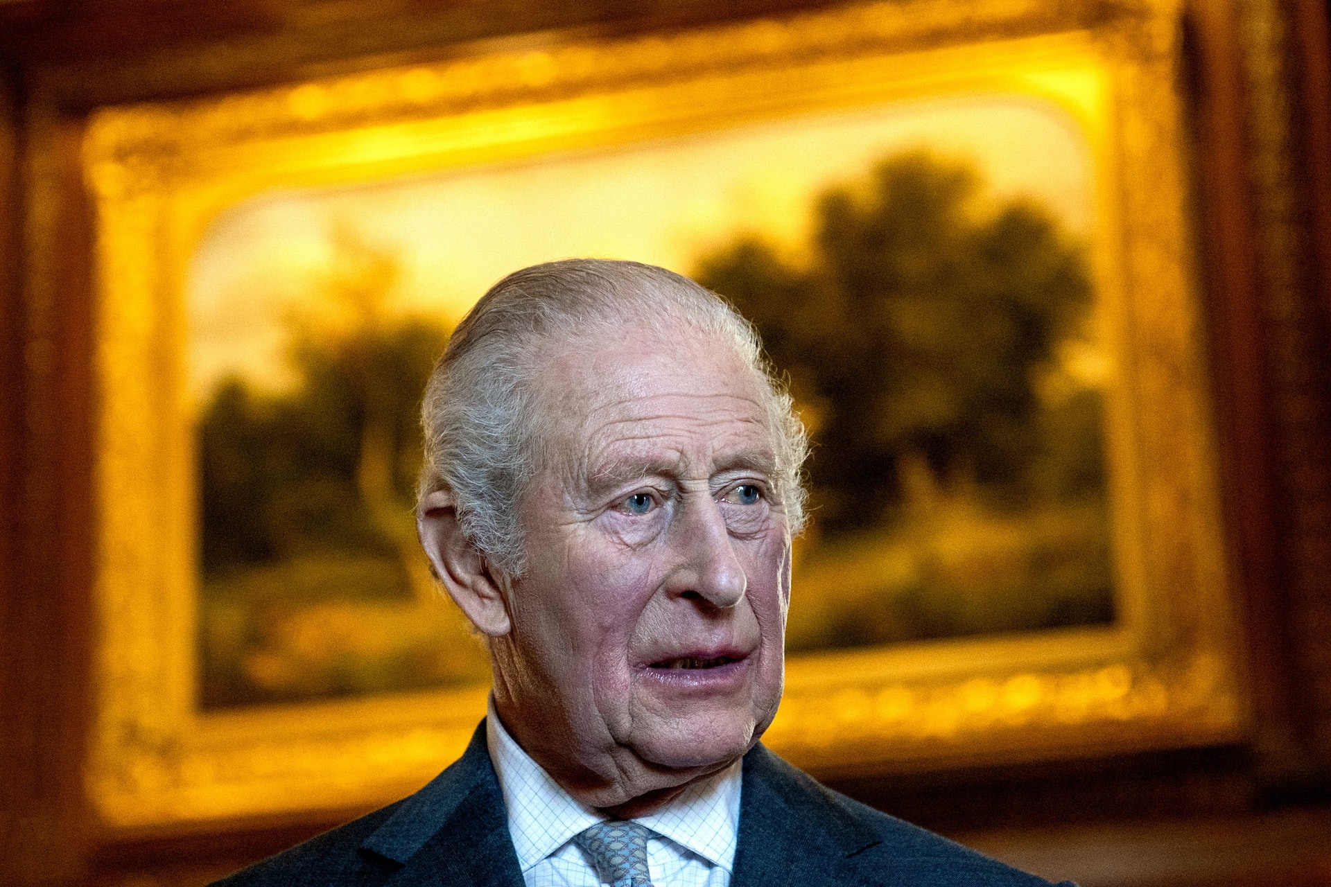 King Charles during a reception at the Palace of Holyroodhouse (Jane Barlow/PA)