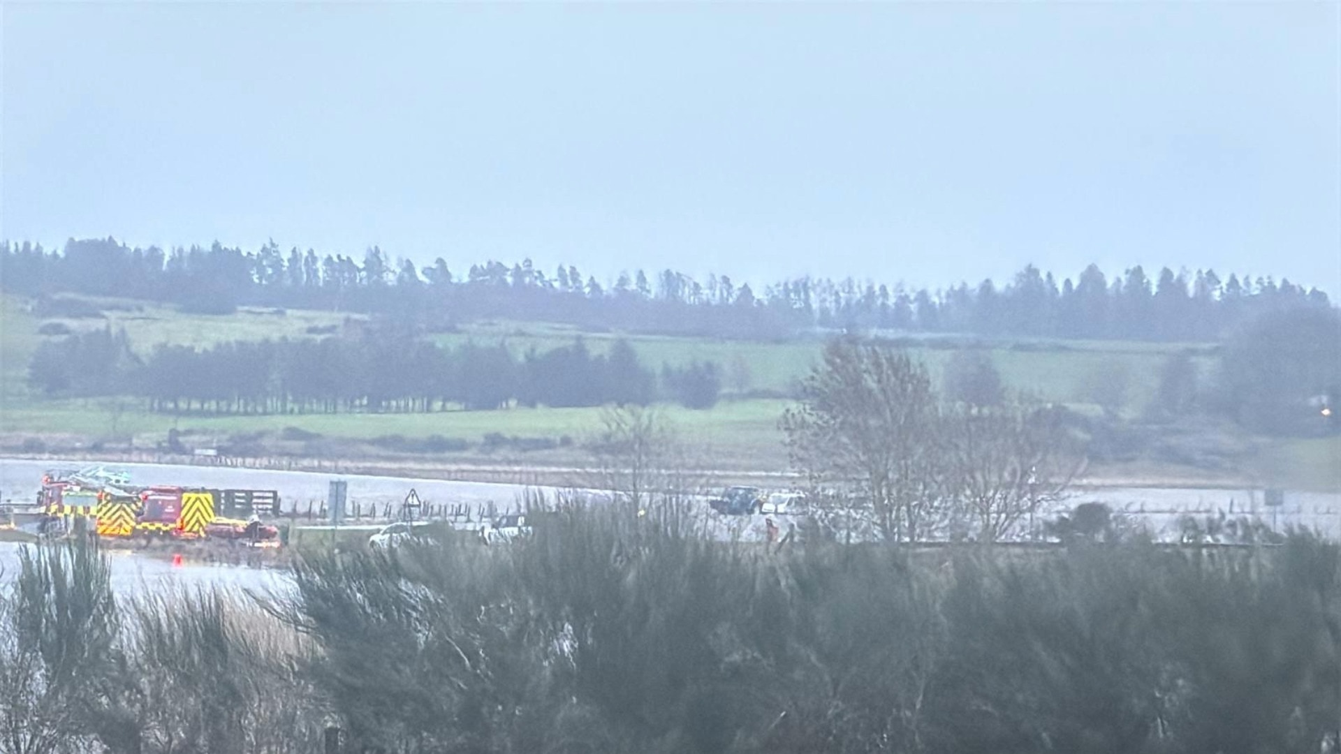 Two people were rescued from a vehicle in floodwater at Kintore