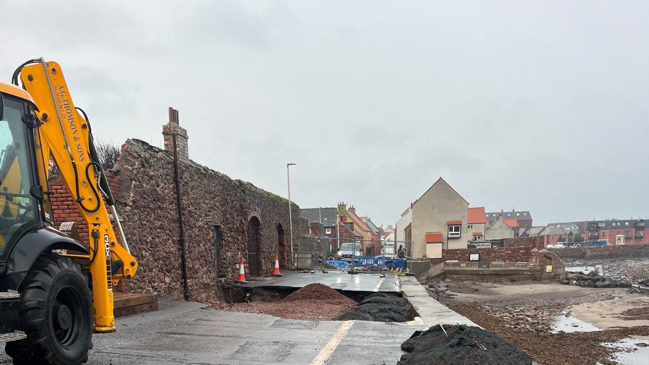 Road closed in Dunbar in East Lothian after huge sinkhole appears