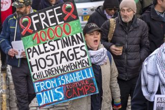 Protesters gather for Gaza demonstration