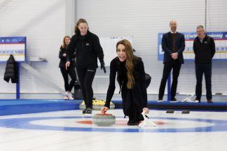Kate and William try their hand at curling in Stirling