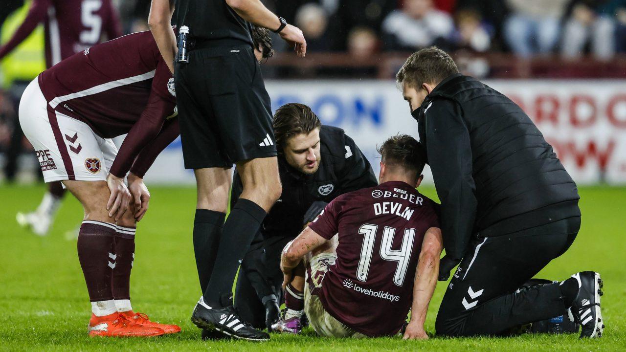 Hearts midfielder Cammy Devlin to miss vital Celtic clash through ankle injury