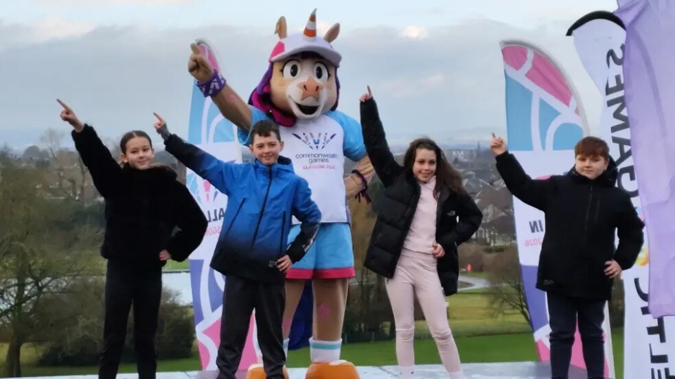 Mascot leads park event to mark six months until ‘smartest’ Commonwealth Games