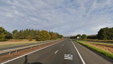 Section of M9 shut after fuel spill near Keir Roundabout