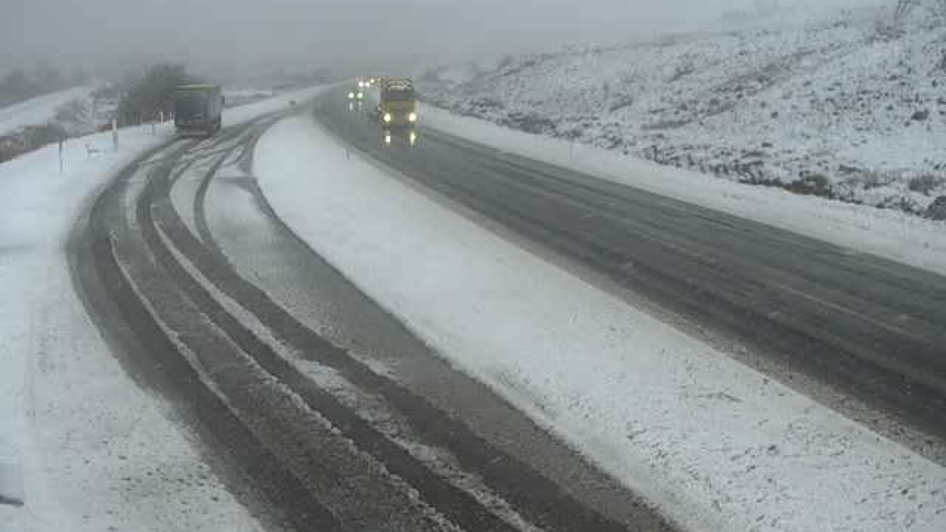 Snowy conditions on the A9 at #Drumochter