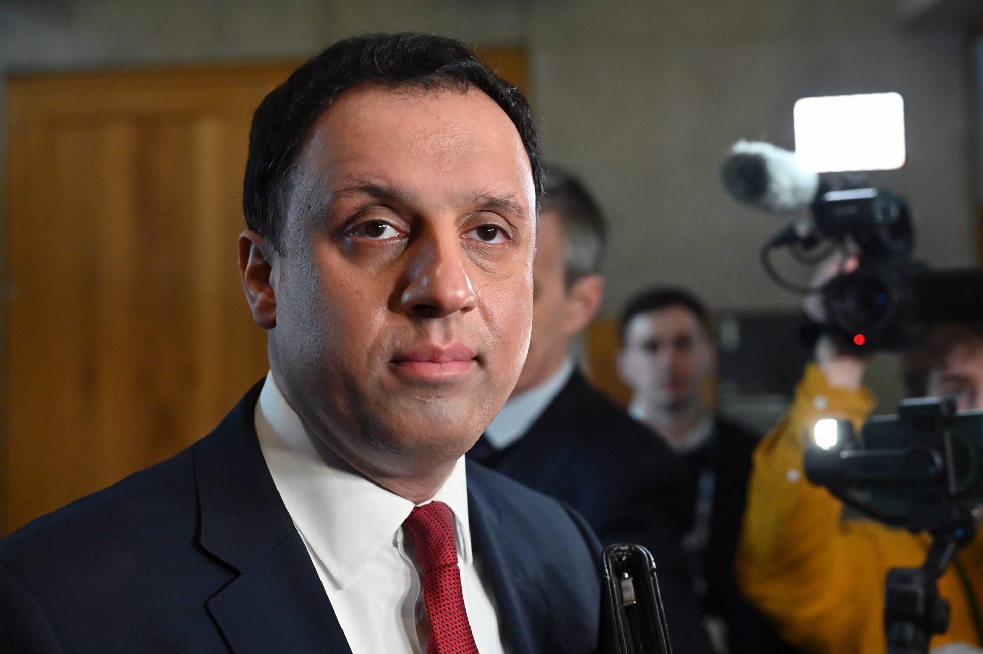 Scottish Labour leader Anas Sarwar faced media questions about his response to the Peter Mandelson scandal following First Minister's Questions on February 5.