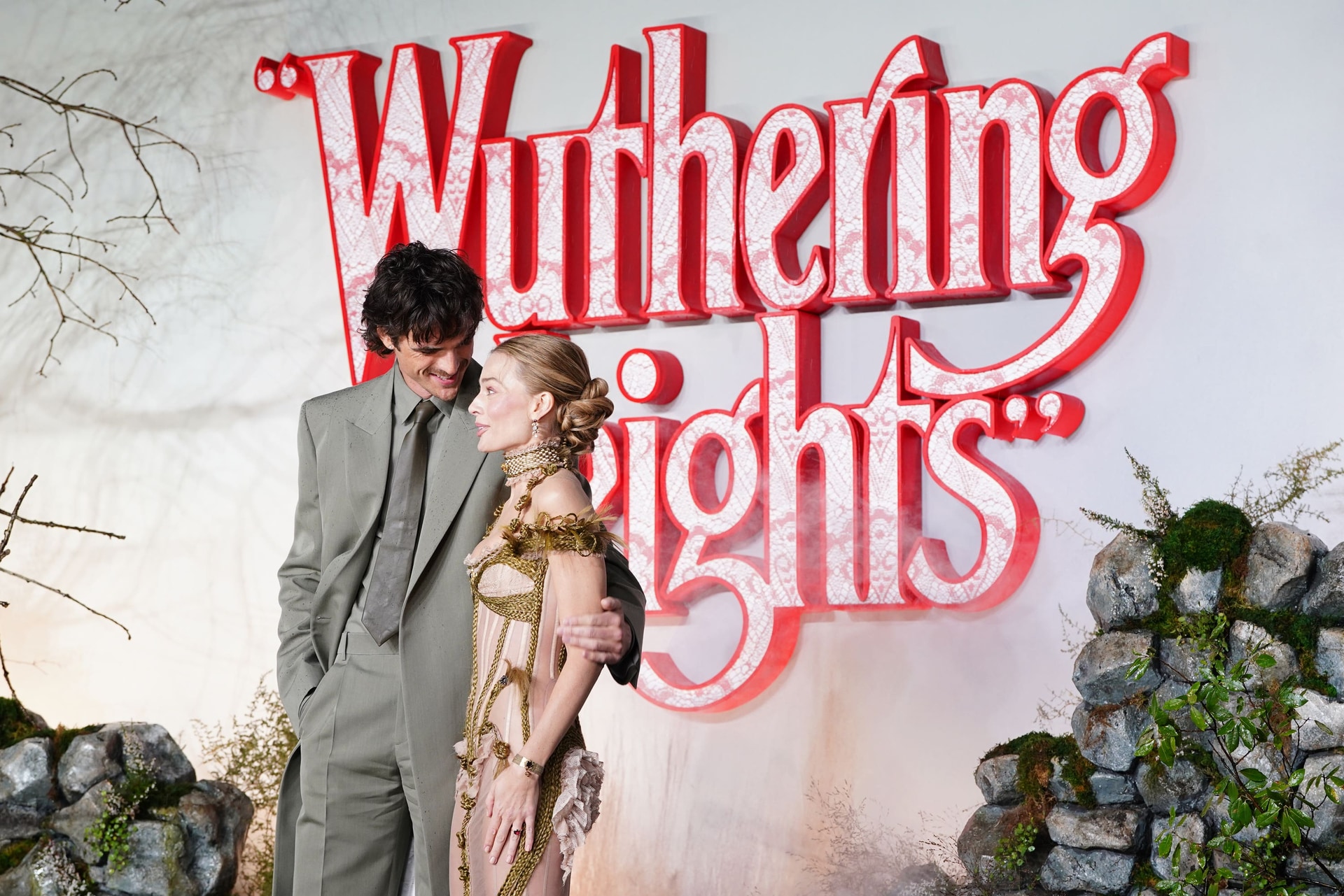 Margot Robbie and Jacob Elordi at the UK premiere of Wuthering Heights