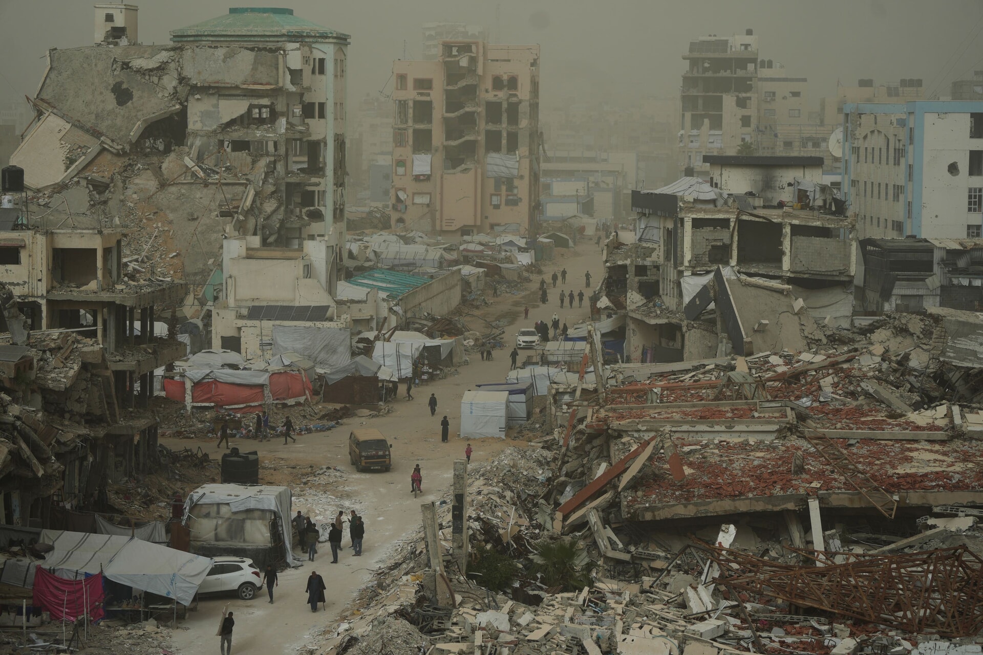 A war-ravaged street in Gaza City