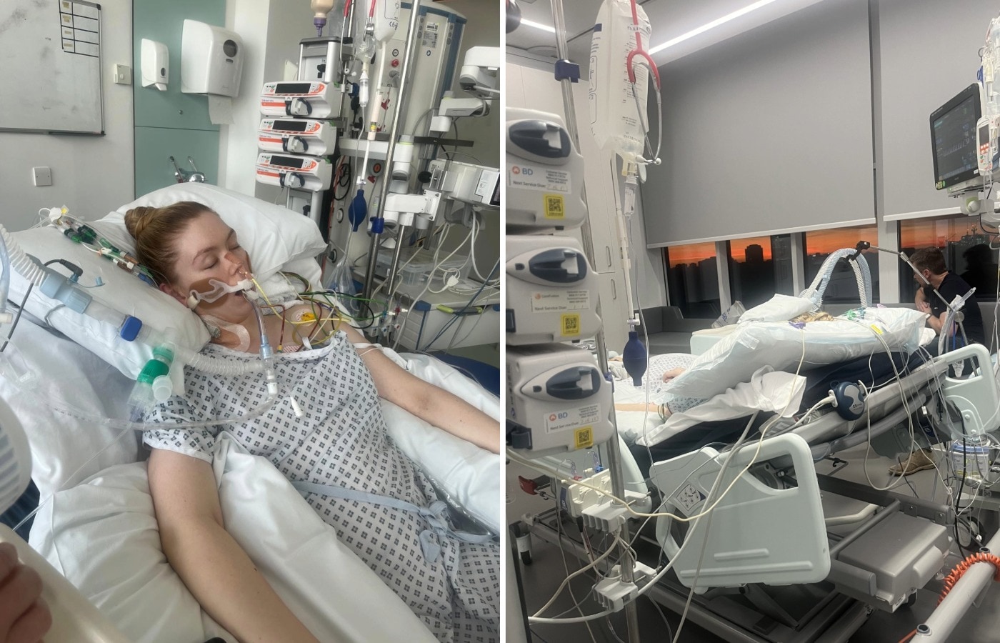 She was moved back up to the high dependency unit after spending ten days in the ICU.