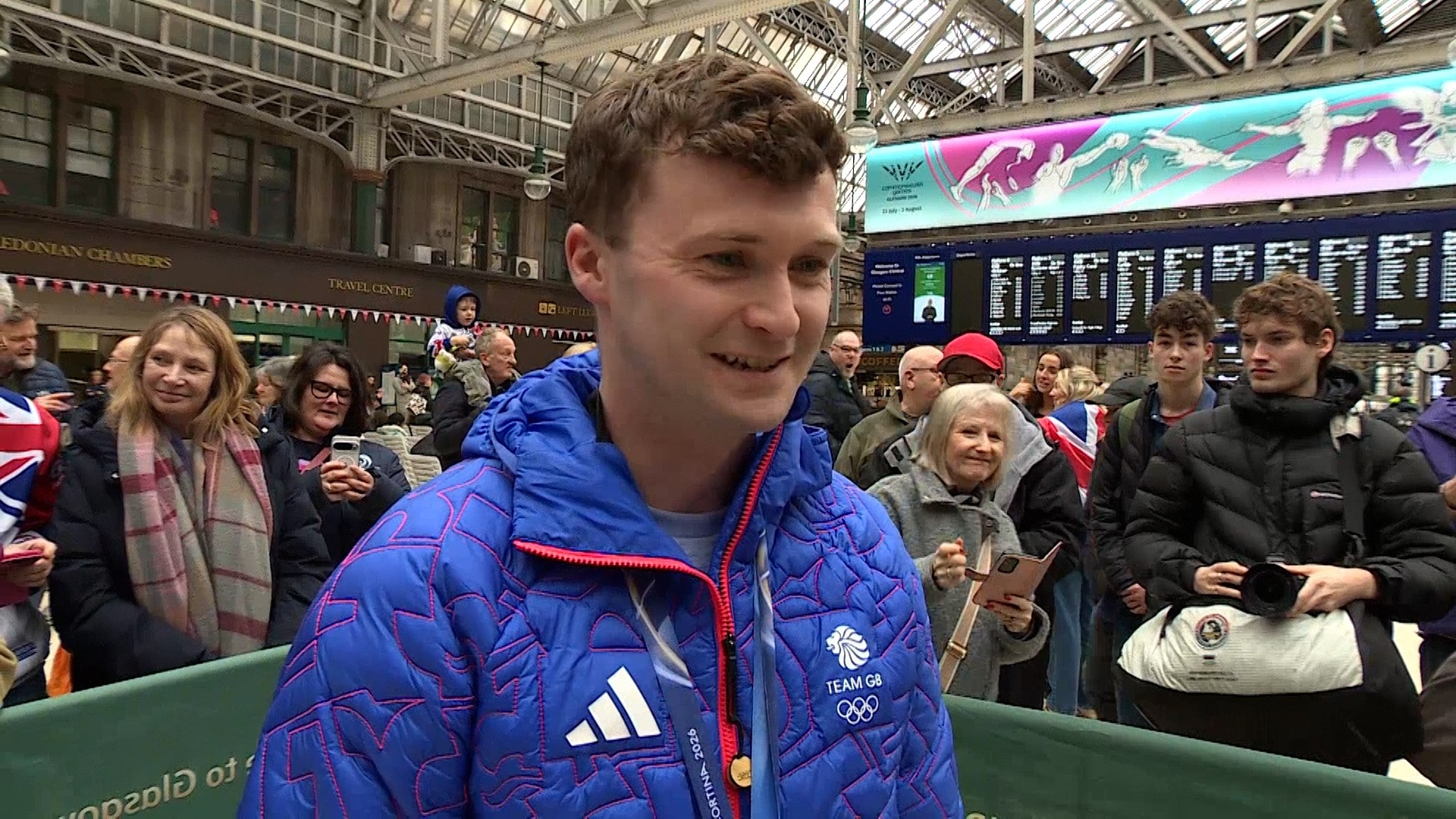 Skip Bruce Mouat returns home from Italy.