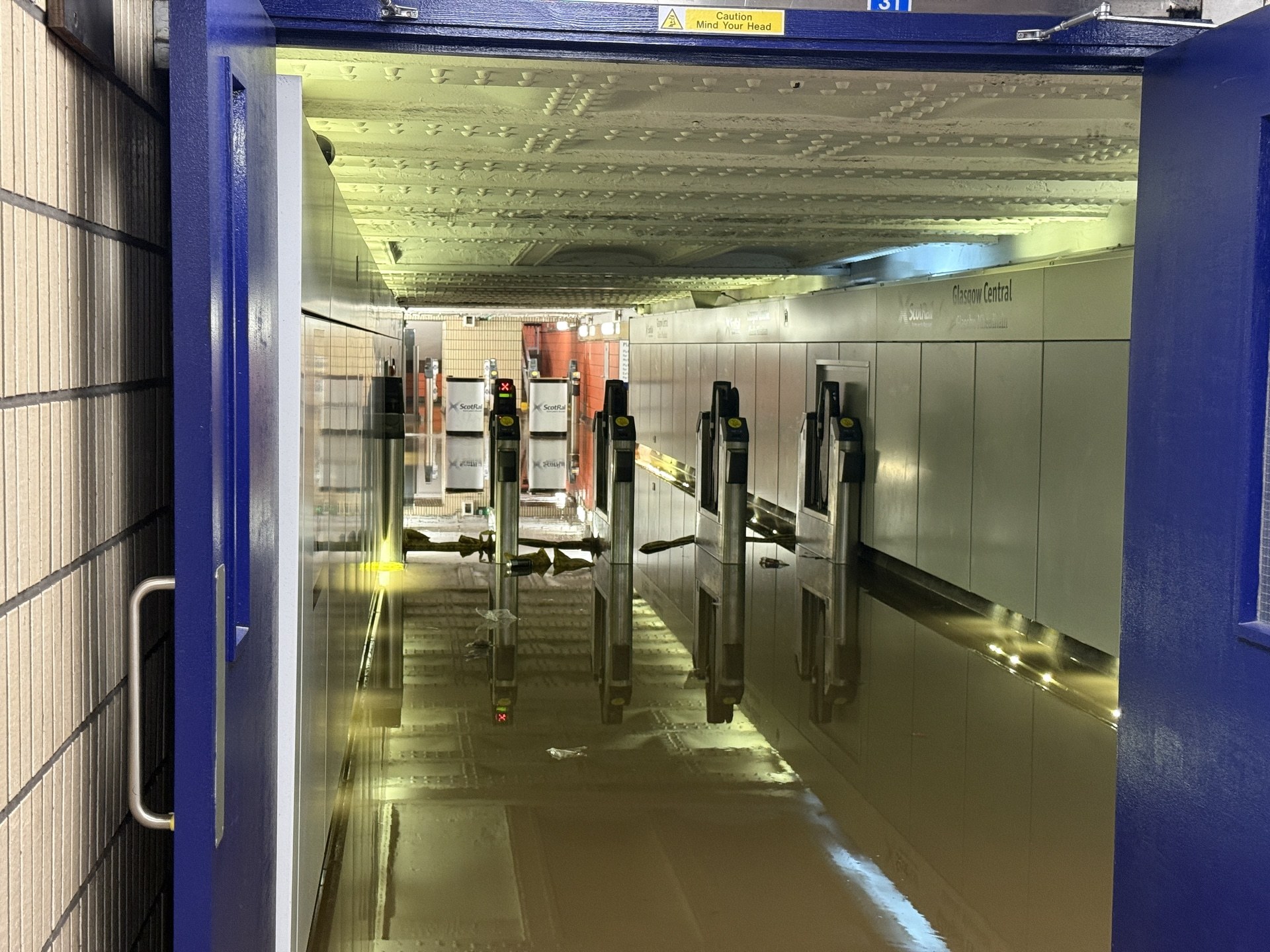 The flood is affecting Platforms 16 and 17.