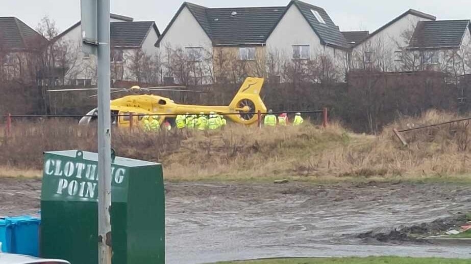 An air ambulance was dispatched to the scene.