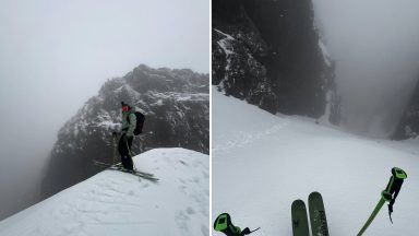 Watch as Scots teen skier takes on terrifying descent down Skye mountain