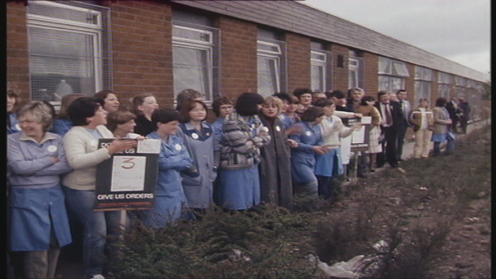 Workers outside the Lees factory in Greenock