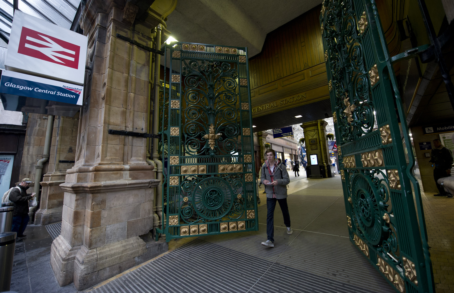 The gates at the Gordon Street entrance of Glasgow Central were restored in 2012.