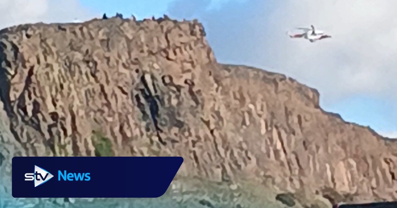 Coastguard helicopter at scene of ongoing incident at Arthur’s Seat in ...